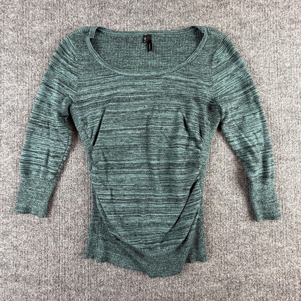 Maurices Sweater Womens Small Green Scoop Neck 3/4 Sleeve Knit Tunic Top